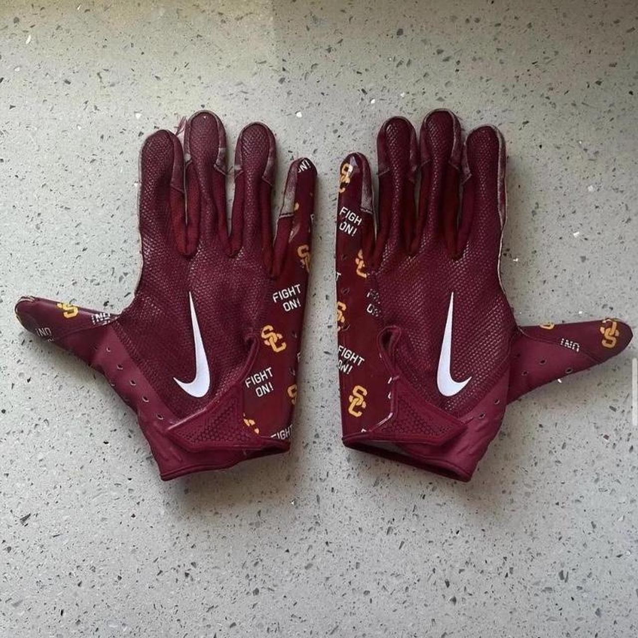 Nike USC Trojans red football gloves