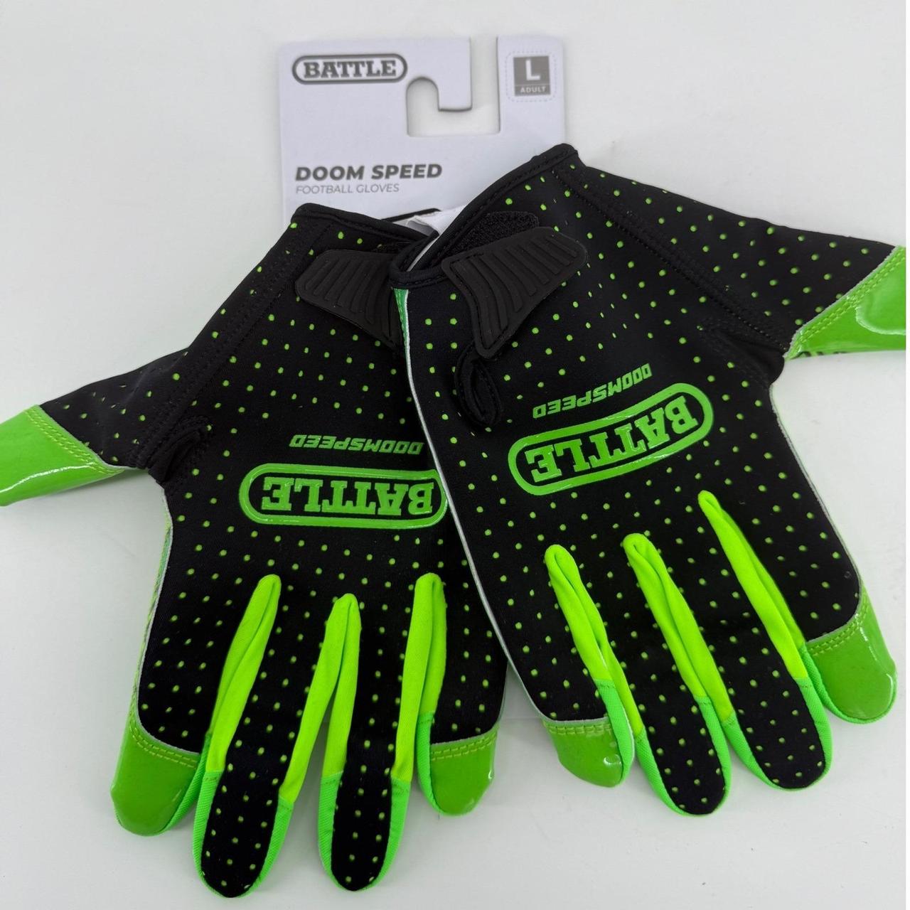 Battle Doom Speed Football Gloves Slime Neon Green Black