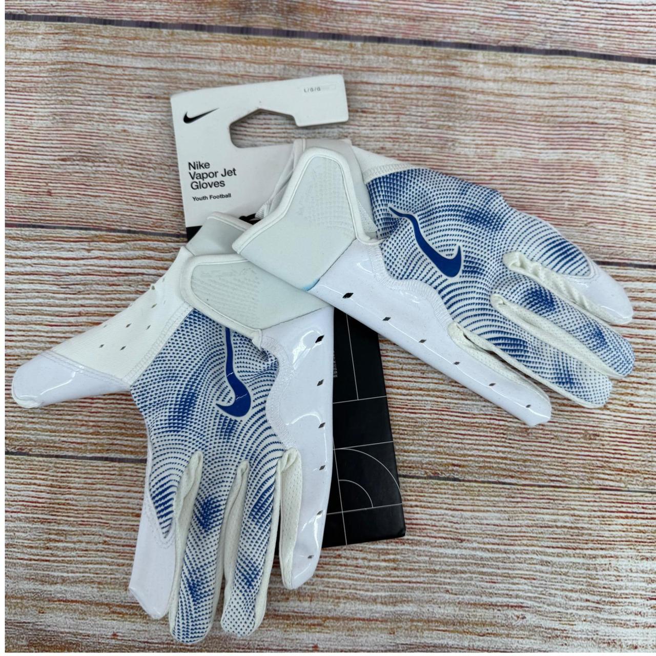 Nike White and Blue Gloves